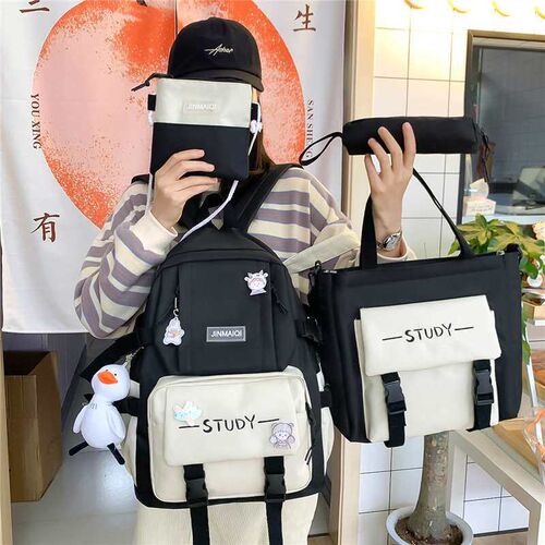 Schoolbag womens large campus canvas bag  to grade five or