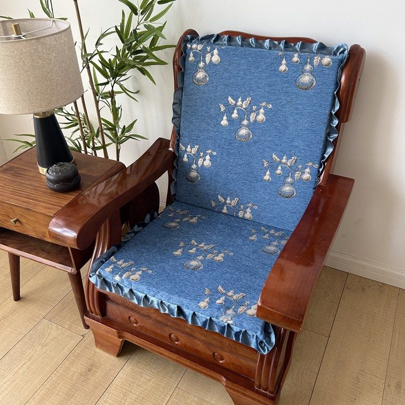 冬季加厚老式红实木沙发雪尼尔坐垫可拆洗防滑单人三人椅垫子通用