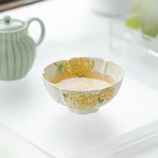 大明知山志玫瑰的故事花口瓷陶茶杯功茗夫茶具容量品杯家mjtc用单