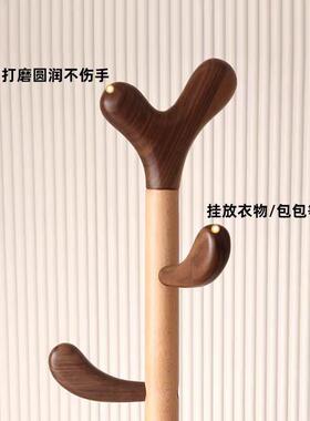 儿童帽室衣ETT架落地移动卧室实木衣架北欧多功能内挂可衣架带轮