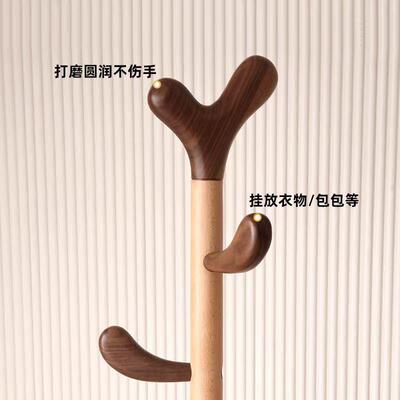 儿童帽室衣ETT架落地移动卧室实木衣架北欧多功能内挂可衣架带轮