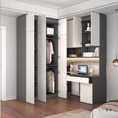 ENF级卧室小户转角衣柜连书型桌一体985组合学生习电脑学桌写板字