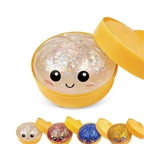 Colorful Glitter Dumplings Pinch Squishy Dumpling Toys Steam