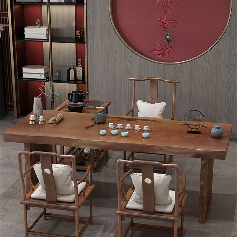 自带茶盘自然边实木大板茶几功夫茶台办公室泡茶桌茶叶店桌椅,商业/办公家具,茶台/茶桌,淘宝优惠券,粉丝福利购,淘宝优惠卷