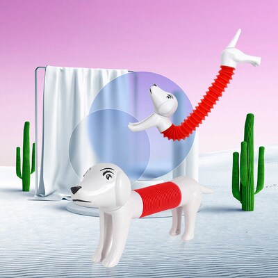 Cute Retractable Dog Tubes Sensory Fidget Toy Sress Relieve