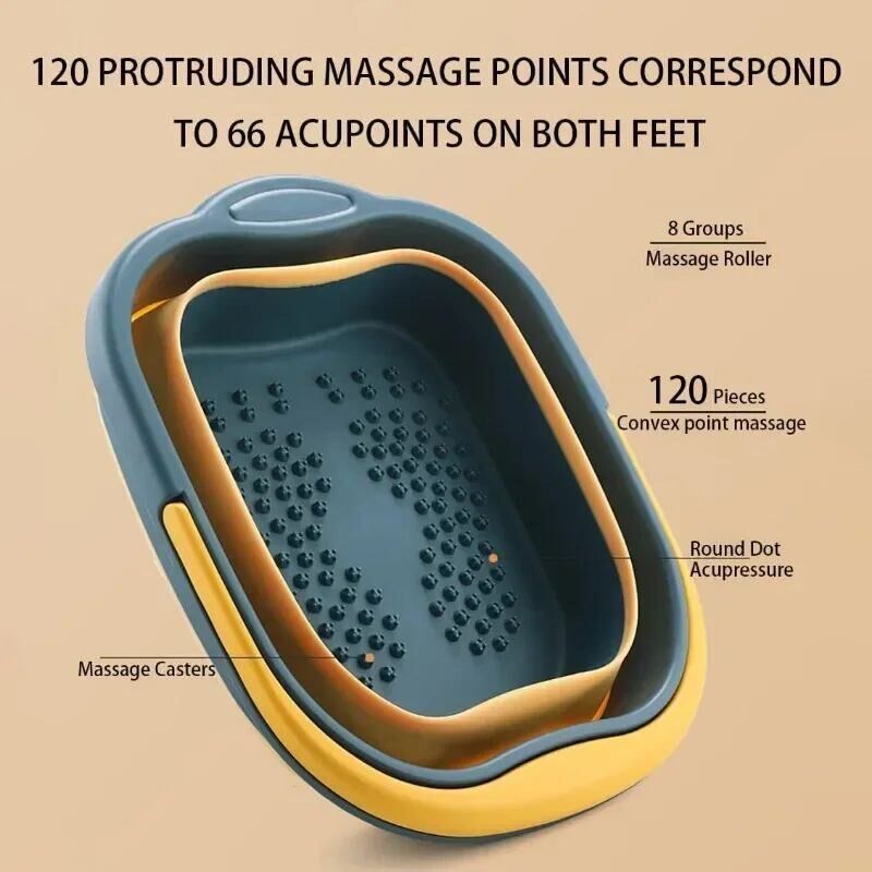 Collapsible Foot Bath Foot Soaking Tub with Handle, Foot Spa - 实物图