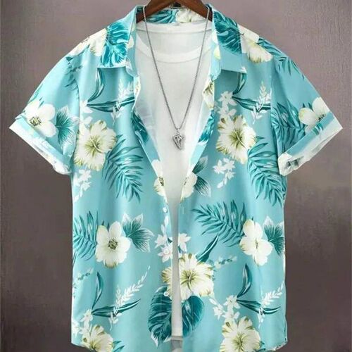 Hawaiian 3D Coconut ree Top Mens Summer Beach Casual Clothi
