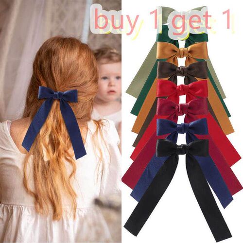 Ribbon Bow Hairpin Childrens Maillard Solid Color Hair发夹