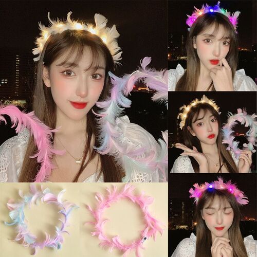 Glowing Feather Wreath Fairy Wreath LED light toy  adult toy