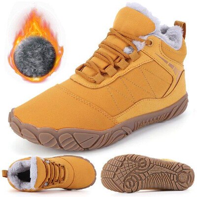Winter Plush Boots Barefoot Snow Boots Non Slip Wide Toe