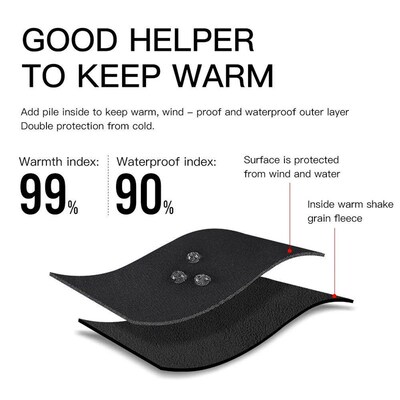 Winter Cycling Leather Gloves Touchscreen Warm Windproof Wea
