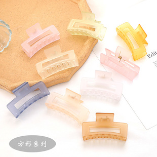 New Solid Hair Claws Elegant Large Hair Clips Korean Candy C