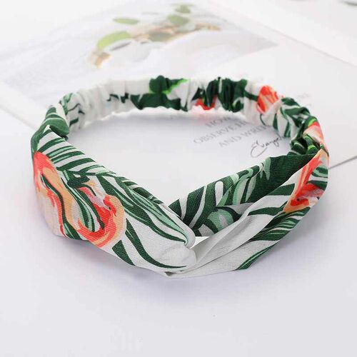 Women Cross Solid color Hair Bands Girls Print Flower Headba