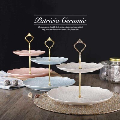 european embossed ceramic platter snack plate cake rack