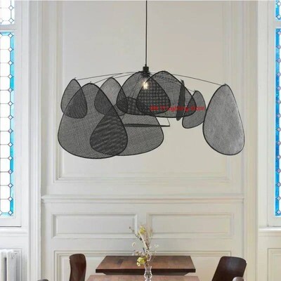 Japanese Handmade Rattan Woven Imitation Vine Black Chandeli
