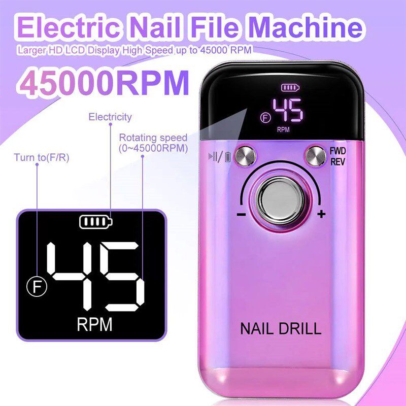 45000RPM Rechargeable Electric Nail Drill Machine Profession