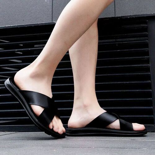 Italian Leather Slippers For Men  New Hotel Beach Summer
