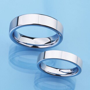 High Polished Silver Color Tungsten Wedding Rings for Couple