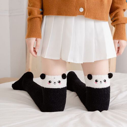 Soft Coral Fleece Knee Socks Winter Warm Girls Women Cute Ca
