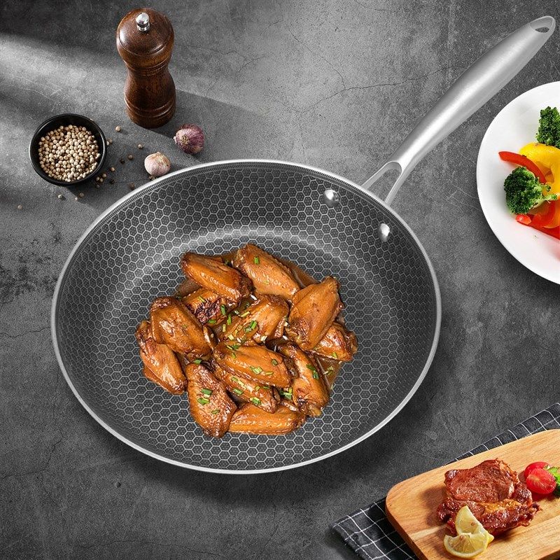 岚诺30不锈钢煎蛋锅炒菜铁锅煎饼专用不粘锅免开锅早餐电煎锅