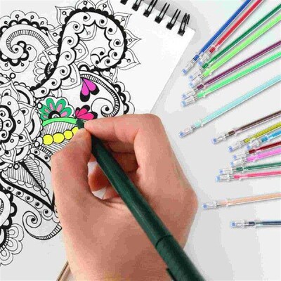 Glitter Gel Pens Colorful Refills Replacements Fluorescence