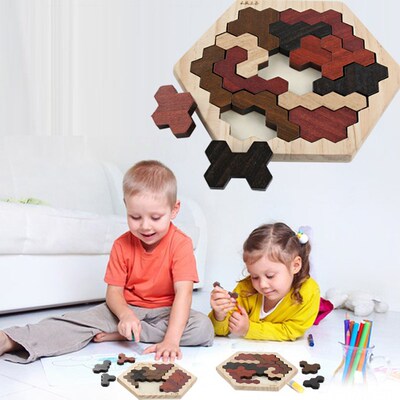 Colorful 3D Puzzle Wooden Toys High Quality Tangram Math Kid