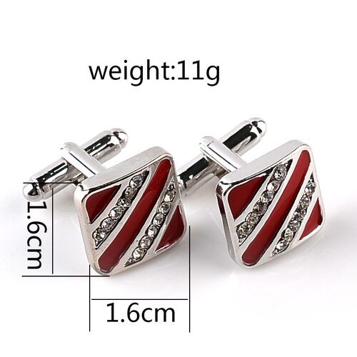 New Fashion Two-color Square Simple Cufflinks Mens Red/Black