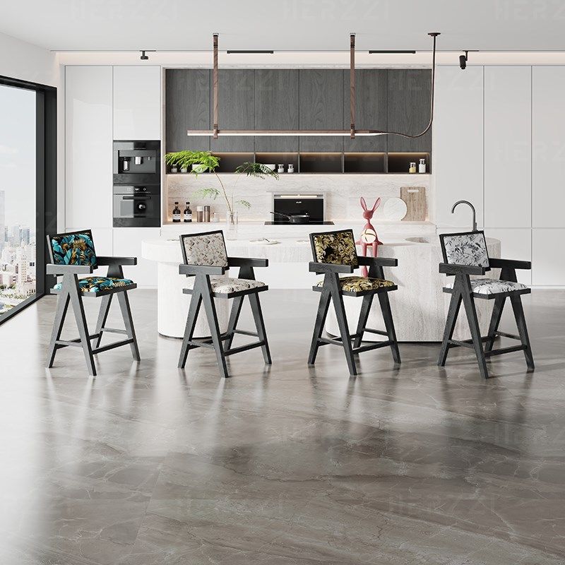 HERZZI全实木家用设计师昌迪加尔椅靠背扶手商用吧台椅子高脚凳,住宅家具,家用高脚椅,淘宝优惠券,粉丝福利购,淘宝优惠卷