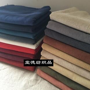 纯色素色肌理纹水洗亚麻皱布旗袍衬衫连衣裙短款背景砂洗棉麻布料