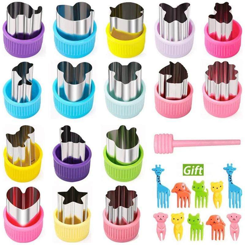 亚马逊27件套不锈钢水果切模套装宝宝蔬果切模饼干模具工厂