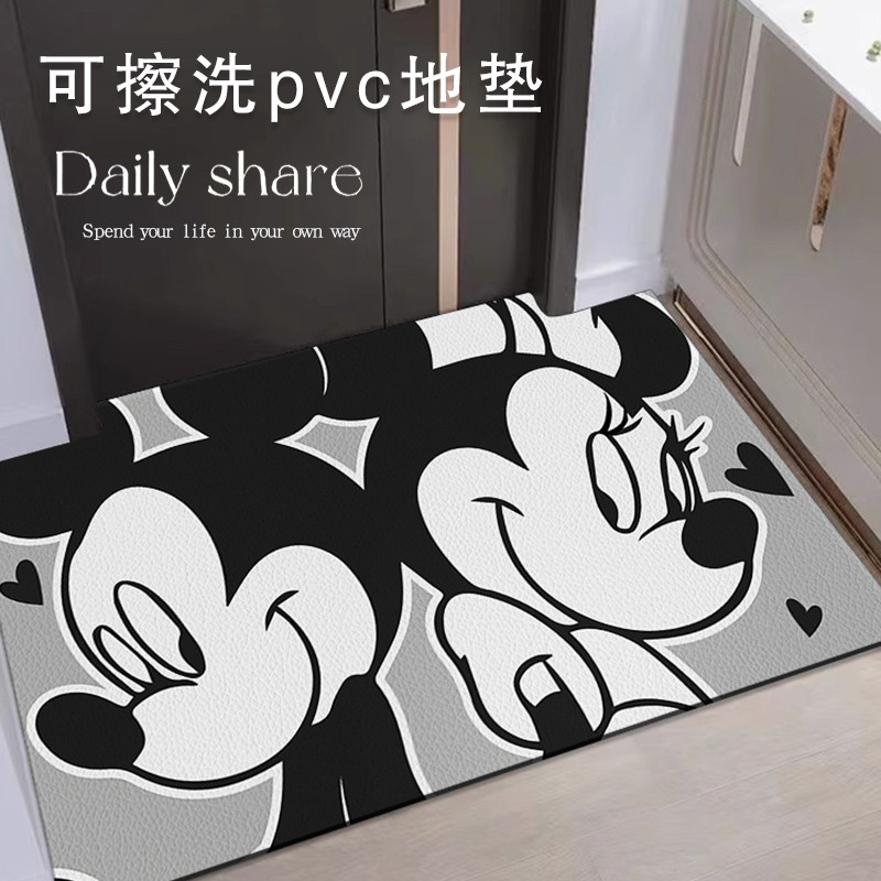 202新款米奇可擦免洗入户门地垫pvc玄关进门地毯家用大门口垫子,居家布艺,入户地垫,淘宝优惠券,粉丝福利购,淘宝优惠卷