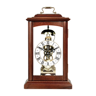 汉时欧式座钟机械实木客厅复古时钟报时台钟装饰摆件桌台钟表HD03