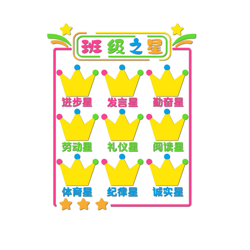 班级之星墙贴学习评比栏文化墙小学生教室布置装饰荣誉展示照片墙,家居饰品,文化墙贴,淘宝优惠券,粉丝福利购,淘宝优惠卷