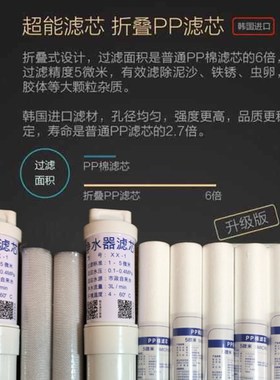 XM净水器滤芯可拆过滤PP棉1号2号号反渗透前置后置活性炭0G