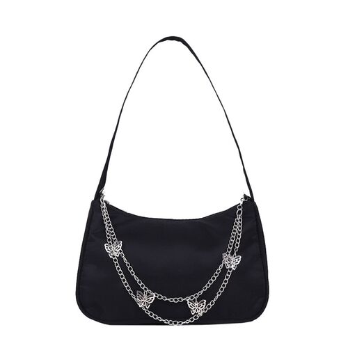 Fashion Women Small Shoulder Underarm Bag PU Leather & Nylon