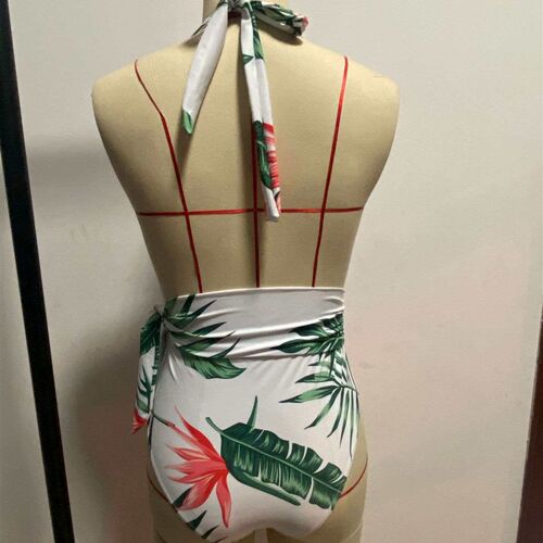 Womens One-piece Swimsuit Leaves One-piece Strap Backless B