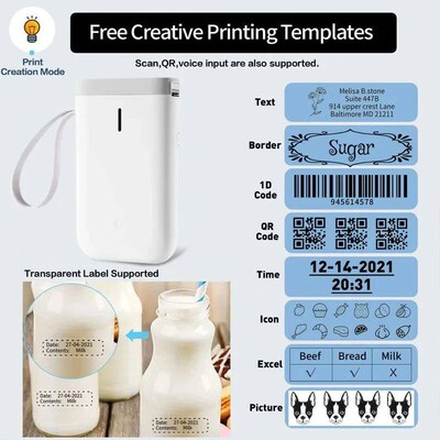 Niimbot Transparent Label Printer Self-adhesive Portable The