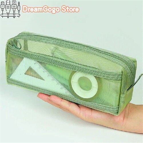 Simple Bilayer Pen Bag Large Capacity Pencil Case High