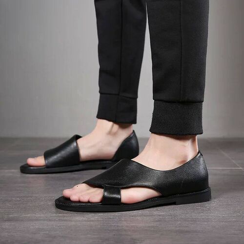 Sandals Leather Casual Shoes for Men Slip on Slippers