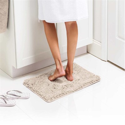 Long Hair Chenille Mat TPR Anti-Slip Bottom Bathroom Absorbe