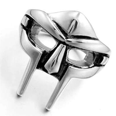 Vintage Goth Mf Doom Mask Adjustable Joint Ring For Men Glad