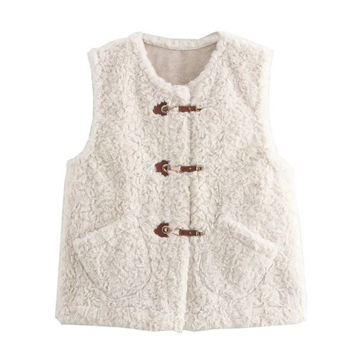 2025 Style Design Sense Leather Buckle Lamb Fur One-piece Sl
