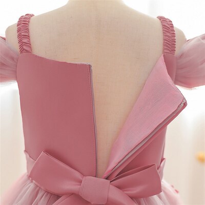 New Princess Girls Dress 2023 Summer Lace Bridesmaid Party D