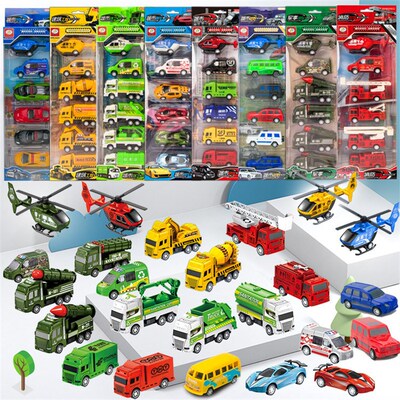 6PCS/Set Engineering Vehicle Cars Set Pull Back Construction