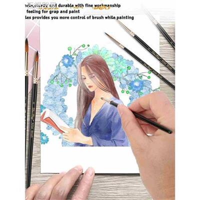 12pcs Paint Brushes Set Professional Paint Brush Round Point