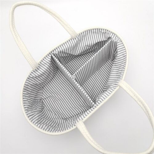 Portable cotton rope woven large capacity Mommy diaper bag