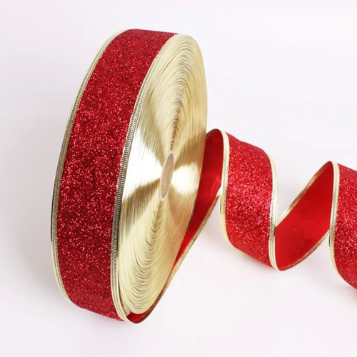 glitter ribbon e decoration christmas band ballroom decor