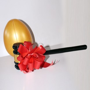 砸金蛋锤子法官锤道具 金蛋木锤 金蛋奖字帖金蛋高档锤子专用创意