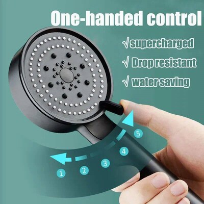5 Modes Shower Head Adjustable High Pressure Water Saving Sh