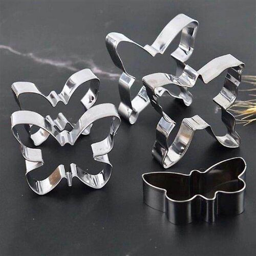 5pcs Butterfly Shaped Stainless Steel Cookie Molds Metal